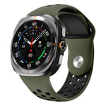 Dây đồng hồ silicone khóa ngược lỗ tròn hai màu, Dành cho Samsung Galaxy Watch Ultra 47mm / Ultra 2025
