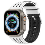 Dây đồng hồ silicone thoáng khí hai màu lỗ dọc, Dành cho Apple Watch 46mm/ 49mm / 45mm / 44mm