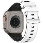 Dây đồng hồ silicone thoáng khí hai màu lỗ dọc, Dành cho Apple Watch 46mm/ 49mm / 45mm / 44mm