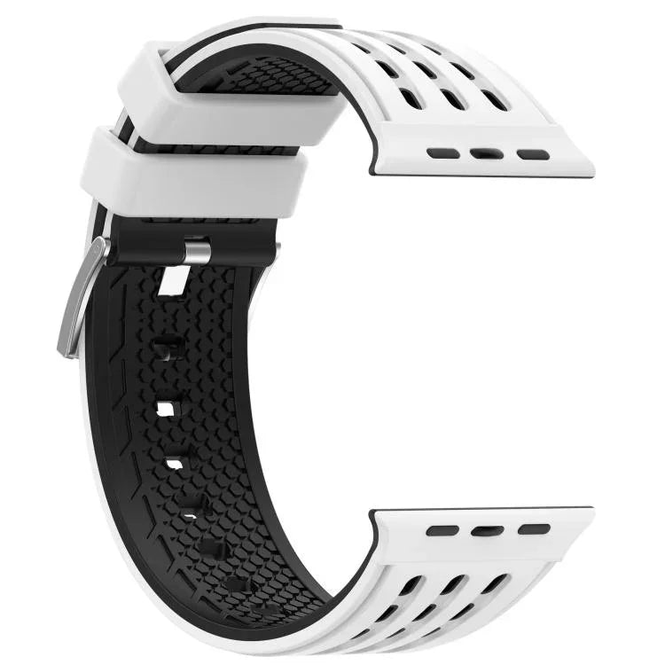 Dây đồng hồ silicone thoáng khí hai màu lỗ dọc, Dành cho Apple Watch 46mm/ 49mm / 45mm / 44mm