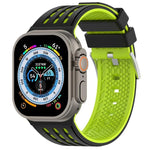 Dây đồng hồ silicone thoáng khí hai màu lỗ dọc, Dành cho Apple Watch 46mm/ 49mm / 45mm / 44mm
