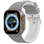 Dây đồng hồ silicone thoáng khí hai màu lỗ dọc, Dành cho Apple Watch 46mm/ 49mm / 45mm / 44mm