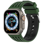 Dây đồng hồ silicone thoáng khí hai màu lỗ dọc, Dành cho Apple Watch 46mm/ 49mm / 45mm / 44mm