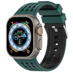 Dây đồng hồ silicone thoáng khí hai màu lỗ dọc, Dành cho Apple Watch 46mm/ 49mm / 45mm / 44mm