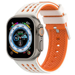 Dây đồng hồ silicone thoáng khí hai màu lỗ dọc, Dành cho Apple Watch 46mm/ 49mm / 45mm / 44mm