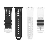 Dây đồng hồ silicone thoáng khí hai màu lỗ dọc, Dành cho Apple Watch 46mm/ 49mm / 45mm / 44mm
