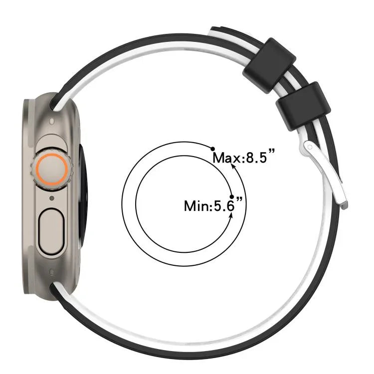 Dây đồng hồ silicone thoáng khí hai màu lỗ dọc, Dành cho Apple Watch 46mm/ 49mm / 45mm / 44mm