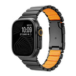 Dây đồng hồ silicone kim loại titan hai màu khóa rùa, Dành cho Apple Watch 46mm/ 49mm / 45mm / 44mm