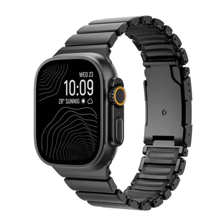 Dây đồng hồ silicone kim loại titan hai màu khóa rùa, Dành cho Apple Watch 46mm/ 49mm / 45mm / 44mm