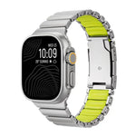 Dây đồng hồ silicone kim loại titan hai màu khóa rùa, Dành cho Apple Watch 46mm/ 49mm / 45mm / 44mm