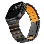 Dây đồng hồ silicone kim loại titan hai màu khóa rùa, Dành cho Apple Watch 46mm/ 49mm / 45mm / 44mm