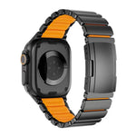 Dây đồng hồ silicone kim loại titan hai màu khóa rùa, Dành cho Apple Watch 46mm/ 49mm / 45mm / 44mm