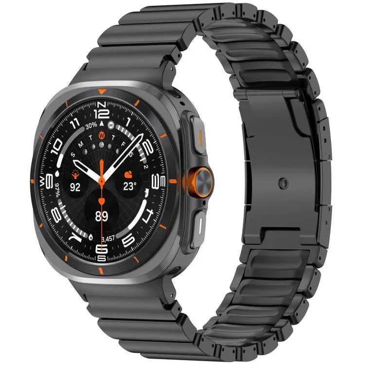 Dây đồng hồ silicone kim loại titan hai màu khóa rùa, Dành cho Samsung Galaxy Watch8 / 8 Classic
