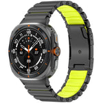 Dây đồng hồ silicone kim loại titan hai màu khóa rùa, Dành cho Samsung Galaxy Watch8 / 8 Classic