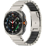 Dây đồng hồ silicone kim loại titan hai màu khóa rùa, Dành cho Samsung Galaxy Watch8 / 8 Classic