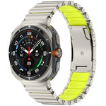 Dây đồng hồ silicone kim loại titan hai màu khóa rùa, Dành cho Samsung Galaxy Watch8 / 8 Classic