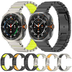 Dây đồng hồ silicone kim loại titan hai màu khóa rùa, Dành cho Samsung Galaxy Watch8 / 8 Classic