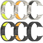 Dây đồng hồ silicone kim loại titan hai màu khóa rùa, Dành cho Samsung Galaxy Watch8 / 8 Classic