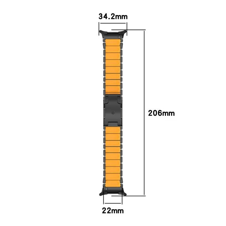 Dây đồng hồ silicone kim loại titan hai màu khóa rùa, Dành cho Samsung Galaxy Watch8 / 8 Classic