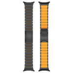 Dây đồng hồ silicone kim loại titan hai màu khóa rùa, Dành cho Samsung Galaxy Watch8 / 8 Classic