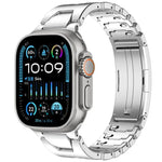 Dây đồng hồ thép không gỉ khóa bướm QuickB kiểu H, dành cho Apple Watch 44mm / 45mm / 46mm / 49mm, dành cho Apple Watch 42mm / 41mm / 40mm / 38mm