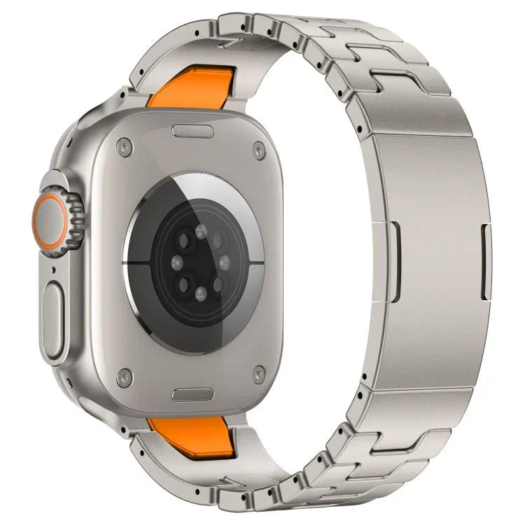 Dây đồng hồ thép không gỉ khóa bướm QuickB kiểu H, dành cho Apple Watch 44mm / 45mm / 46mm / 49mm, dành cho Apple Watch 42mm / 41mm / 40mm / 38mm
