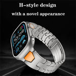 Dây đồng hồ thép không gỉ khóa bướm QuickB kiểu H, dành cho Apple Watch 44mm / 45mm / 46mm / 49mm, dành cho Apple Watch 42mm / 41mm / 40mm / 38mm