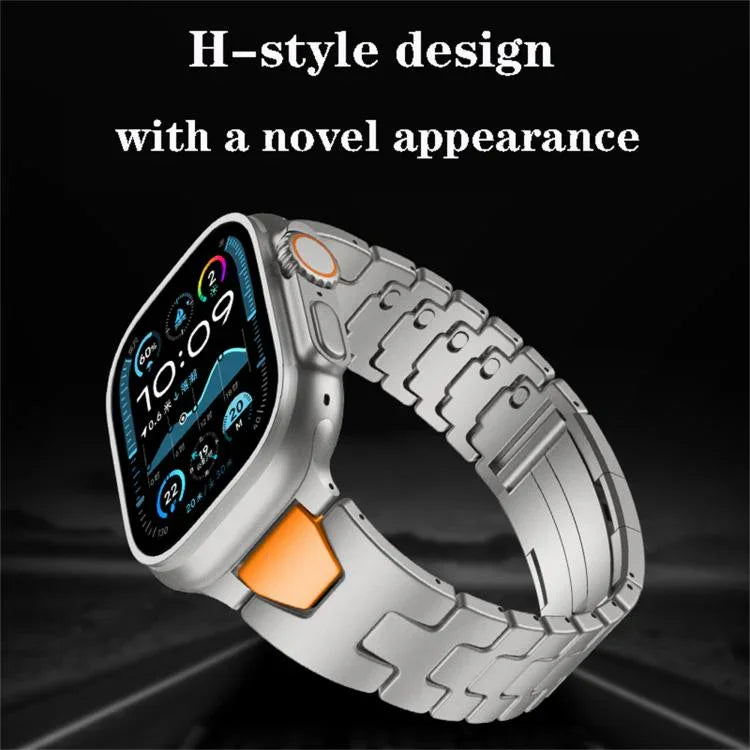 Dây đồng hồ thép không gỉ khóa bướm QuickB kiểu H, dành cho Apple Watch 44mm / 45mm / 46mm / 49mm, dành cho Apple Watch 42mm / 41mm / 40mm / 38mm