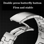 Dây đồng hồ thép không gỉ khóa bướm QuickB kiểu H, dành cho Apple Watch 44mm / 45mm / 46mm / 49mm, dành cho Apple Watch 42mm / 41mm / 40mm / 38mm