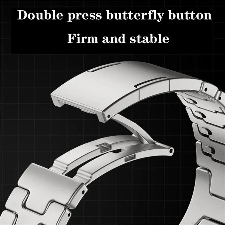Dây đồng hồ thép không gỉ khóa bướm QuickB kiểu H, dành cho Apple Watch 44mm / 45mm / 46mm / 49mm, dành cho Apple Watch 42mm / 41mm / 40mm / 38mm