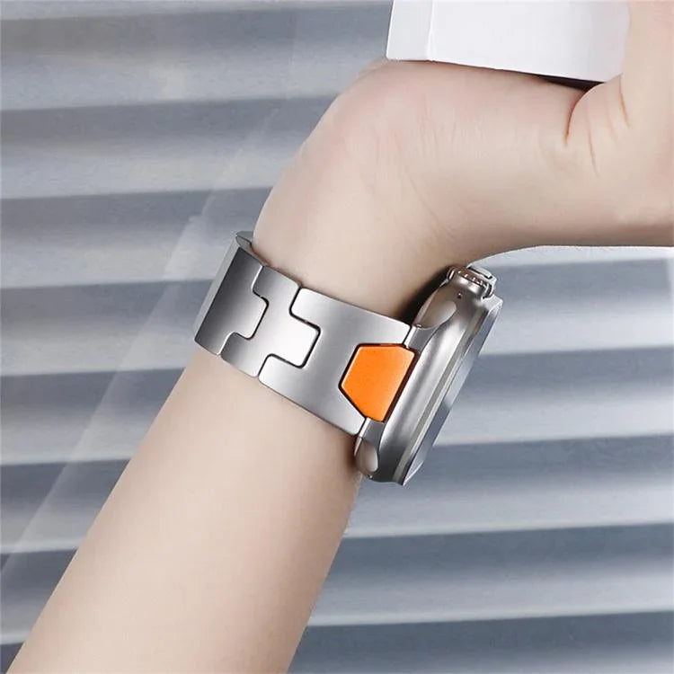 Dây đồng hồ thép không gỉ khóa bướm QuickB kiểu H, dành cho Apple Watch 44mm / 45mm / 46mm / 49mm, dành cho Apple Watch 42mm / 41mm / 40mm / 38mm