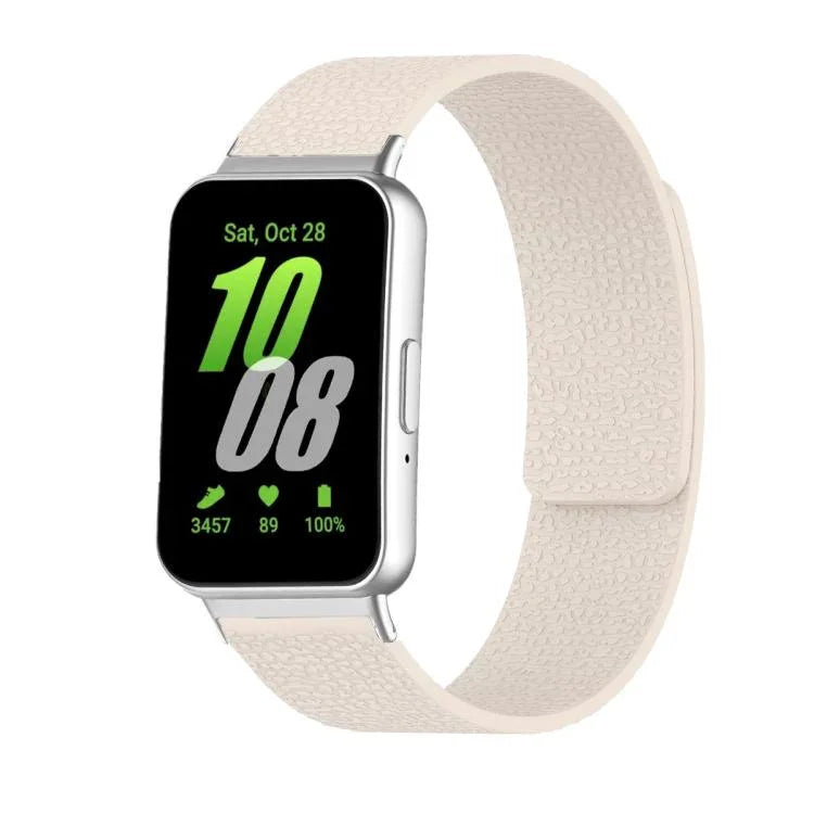 Dây đồng hồ silicone mềm từ tính họa tiết vỏ quả vải, Dành cho Samsung Galaxy Fit3
