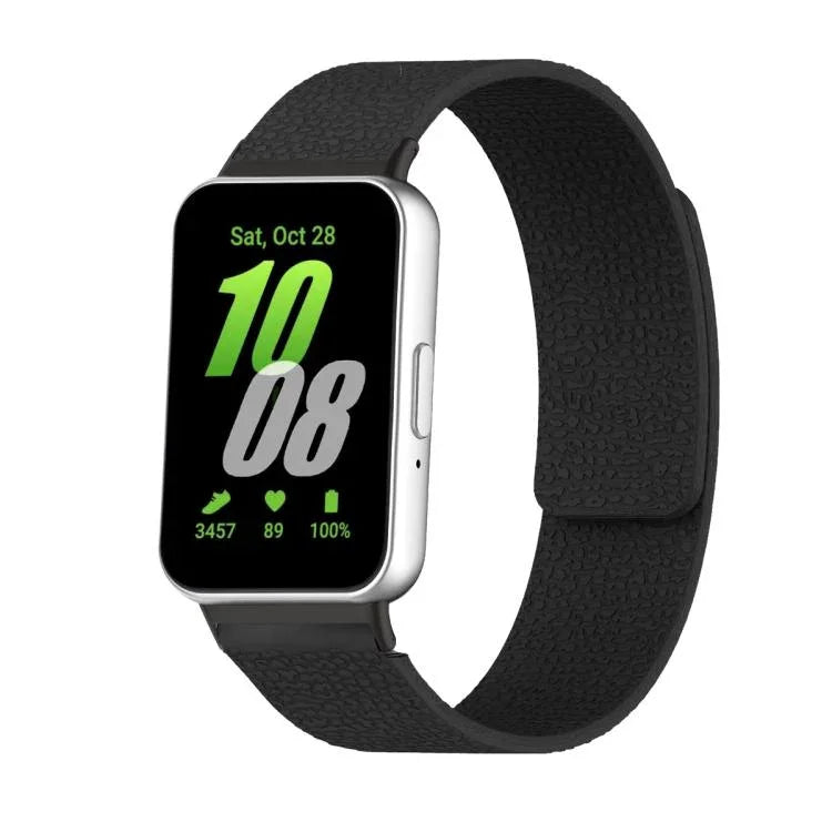 Dây đồng hồ silicone mềm từ tính họa tiết vỏ quả vải, Dành cho Samsung Galaxy Fit3