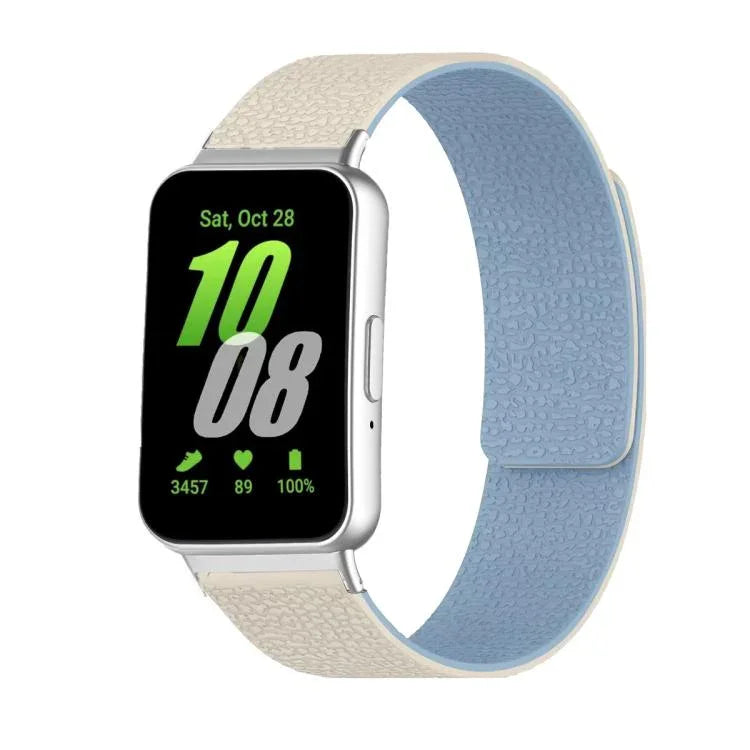 Dây đồng hồ silicone mềm từ tính họa tiết vỏ quả vải, Dành cho Samsung Galaxy Fit3