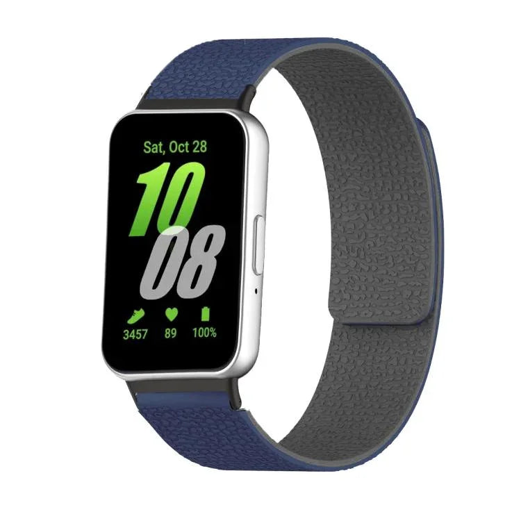 Dây đồng hồ silicone mềm từ tính họa tiết vỏ quả vải, Dành cho Samsung Galaxy Fit3