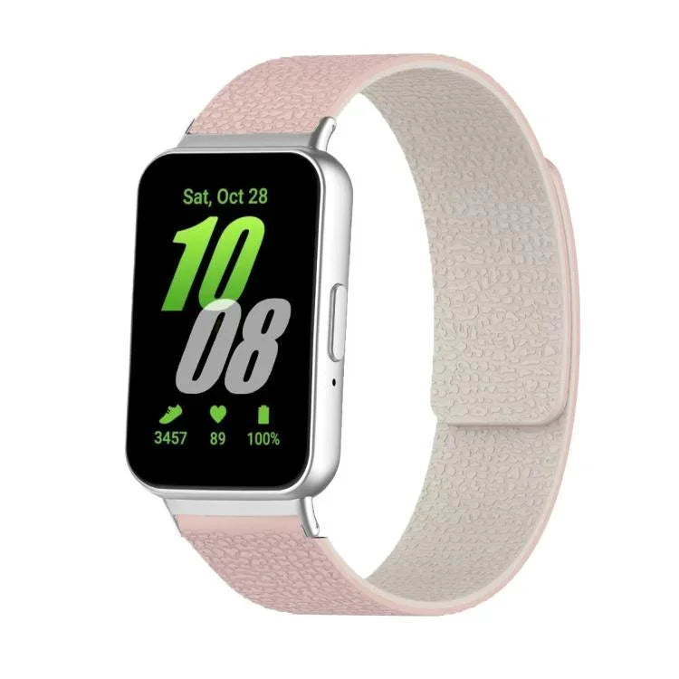 Dây đồng hồ silicone mềm từ tính họa tiết vỏ quả vải, Dành cho Samsung Galaxy Fit3