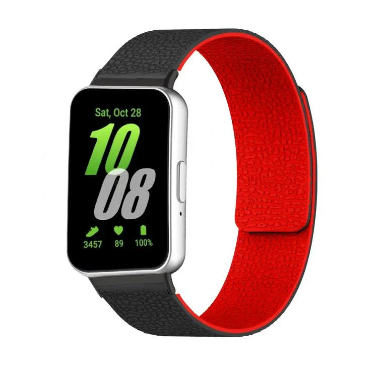 Dây đồng hồ silicone mềm từ tính họa tiết vỏ quả vải, Dành cho Samsung Galaxy Fit3