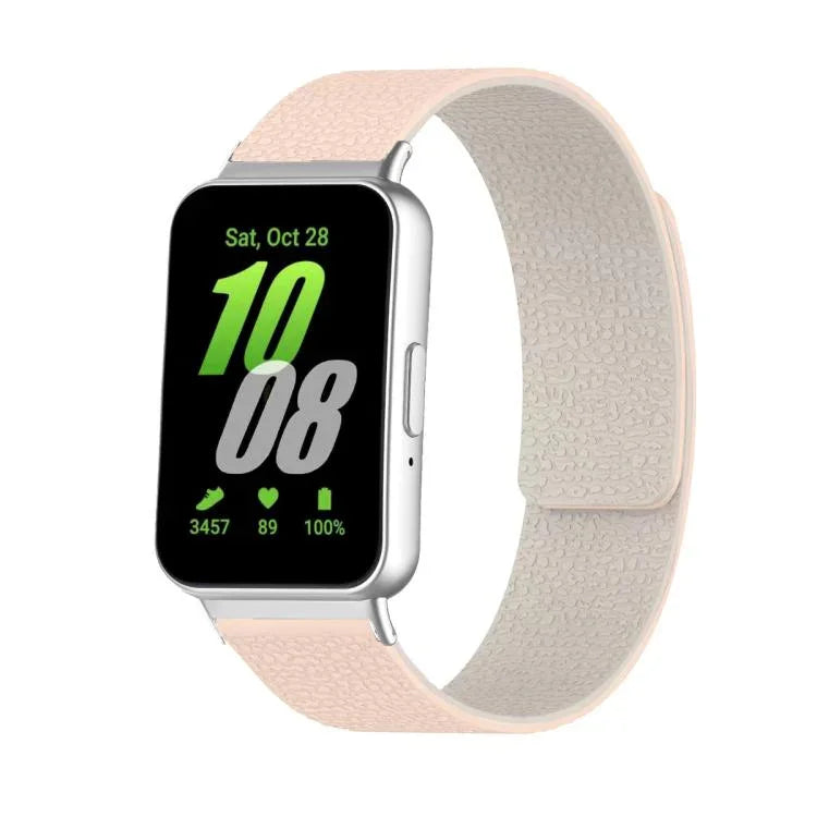 Dây đồng hồ silicone mềm từ tính họa tiết vỏ quả vải, Dành cho Samsung Galaxy Fit3