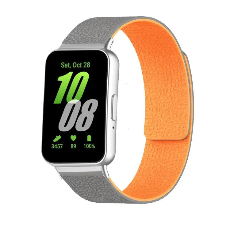Dây đồng hồ silicone mềm từ tính họa tiết vỏ quả vải, Dành cho Samsung Galaxy Fit3