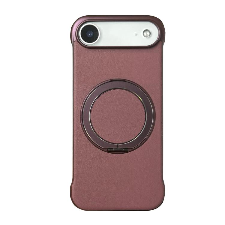 Frameless Leather-Skin PC MagSafe Holder Phone Case, For iPhone 17 Pro Max, For iPhone 17 Pro, For iPhone 17, For iPhone Air, For iPhone 16 Pro Max, For iPhone 16 Pro