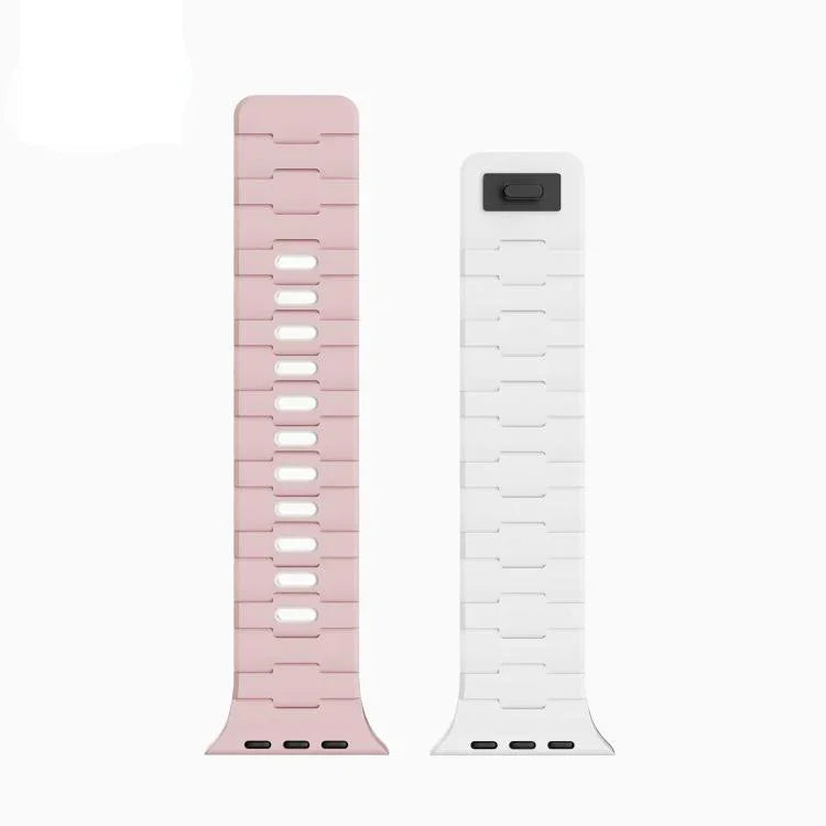 Dây đồng hồ silicone nam châm chốt đơn dập nổi hình ngựa, dành cho Apple Watch 46mm / 49mm / 45mm / 44mm