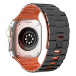 Dây đồng hồ silicone nam châm chốt đơn dập nổi hình ngựa, dành cho Apple Watch 46mm / 49mm / 45mm / 44mm