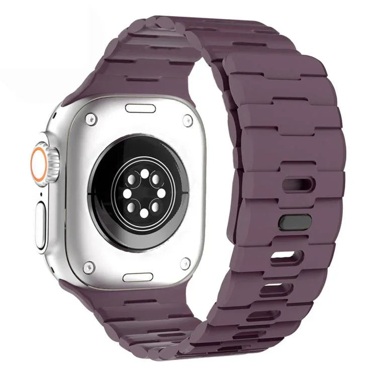 Dây đồng hồ silicone nam châm chốt đơn dập nổi hình ngựa, dành cho Apple Watch 46mm / 49mm / 45mm / 44mm