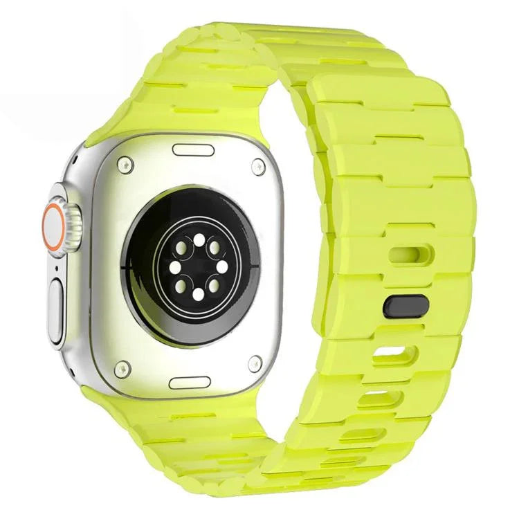 Dây đồng hồ silicone nam châm chốt đơn dập nổi hình ngựa, dành cho Apple Watch 46mm / 49mm / 45mm / 44mm