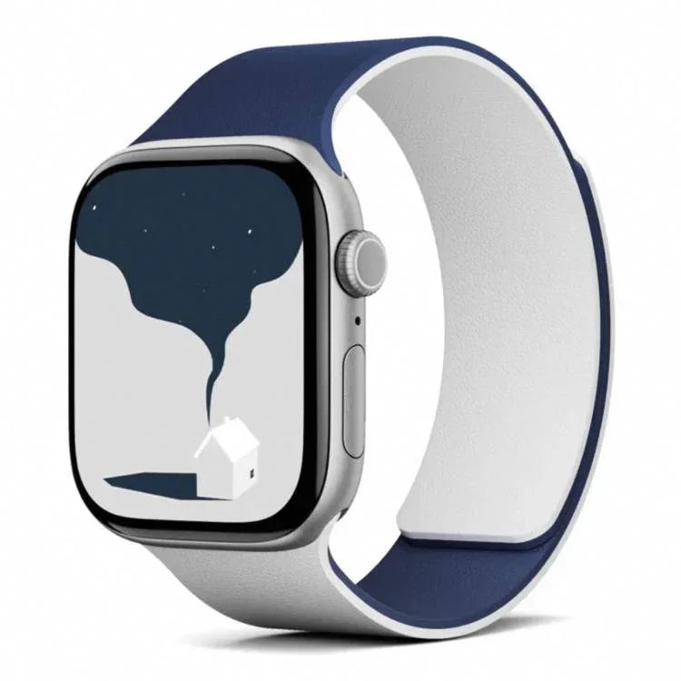 Dây đồng hồ silicone nam châm hai tông màu họa tiết vỏ quả vải, dành cho Apple Watch 46mm / 49mm / 45mm / 44mm, dành cho Apple Watch 42mm / 41mm / 40mm / 38mm