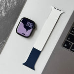 Dây đồng hồ silicone nam châm hai tông màu họa tiết vỏ quả vải, dành cho Apple Watch 46mm / 49mm / 45mm / 44mm, dành cho Apple Watch 42mm / 41mm / 40mm / 38mm