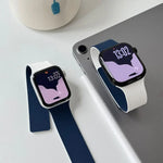 Dây đồng hồ silicone nam châm hai tông màu họa tiết vỏ quả vải, dành cho Apple Watch 46mm / 49mm / 45mm / 44mm, dành cho Apple Watch 42mm / 41mm / 40mm / 38mm