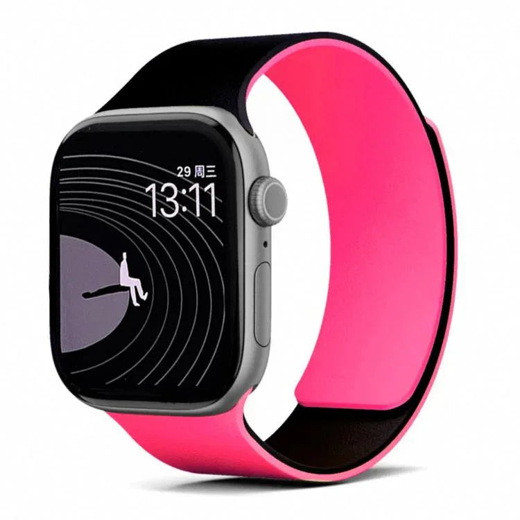 Dây đồng hồ silicone nam châm hai tông màu họa tiết vỏ quả vải, dành cho Apple Watch 46mm / 49mm / 45mm / 44mm, dành cho Apple Watch 42mm / 41mm / 40mm / 38mm
