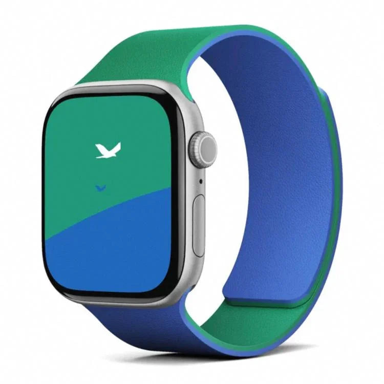 Dây đồng hồ silicone nam châm hai tông màu họa tiết vỏ quả vải, dành cho Apple Watch 46mm / 49mm / 45mm / 44mm, dành cho Apple Watch 42mm / 41mm / 40mm / 38mm