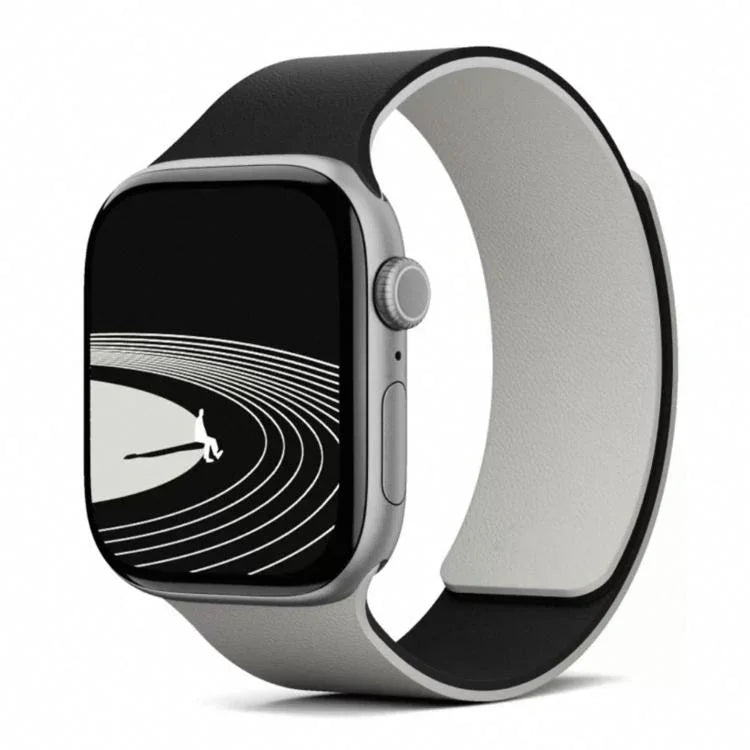 Dây đồng hồ silicone nam châm hai tông màu họa tiết vỏ quả vải, dành cho Apple Watch 46mm / 49mm / 45mm / 44mm, dành cho Apple Watch 42mm / 41mm / 40mm / 38mm